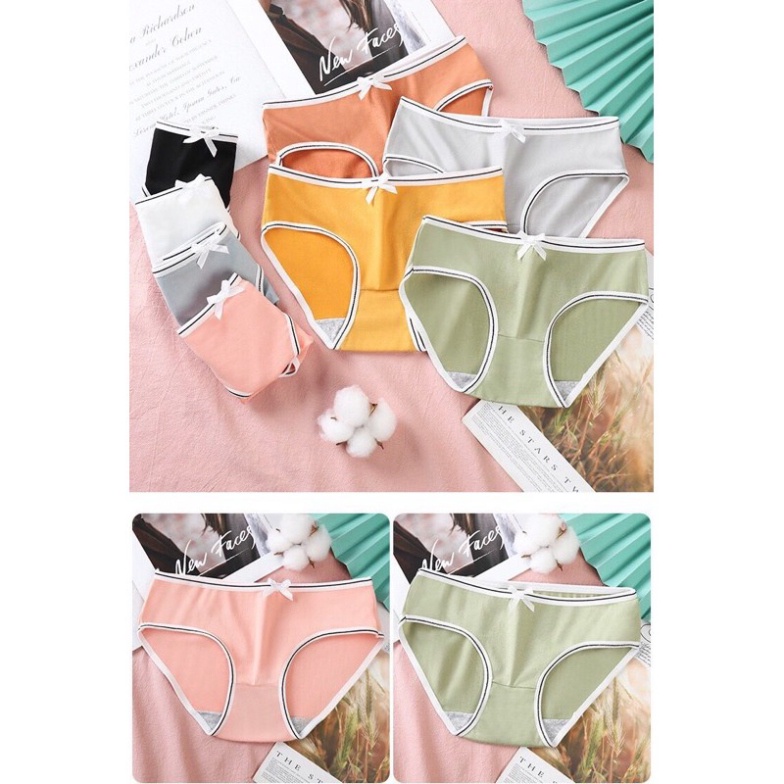 Quần Lót Nữ Cotton Kháng Khuẩn 100% Viền Nơ Giữ Xinh 032 nội y xanh giá rẻ, chất đẹp