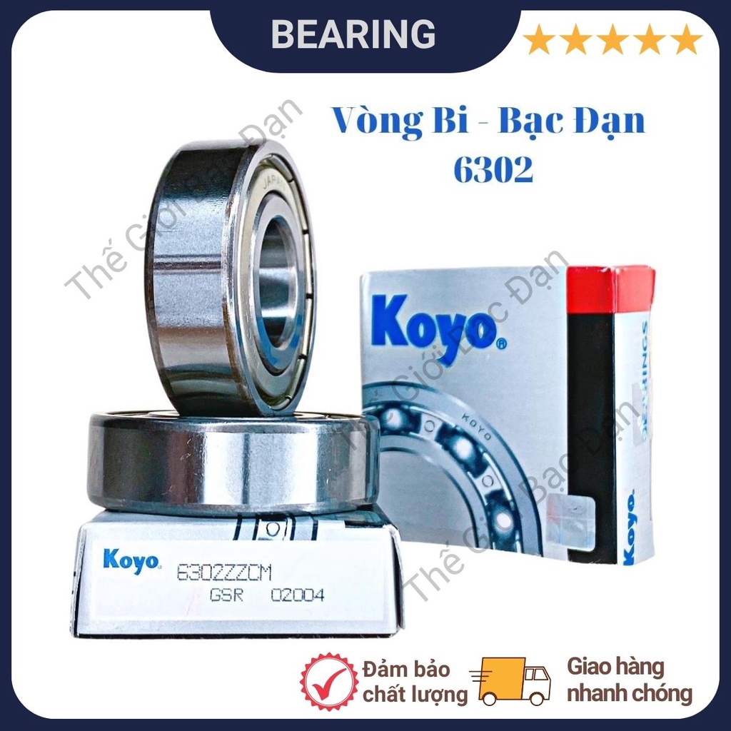 Vòng bi bạc đạn 6302 ZZCM KOYO - hàng đẹp - chất lượng cao - Thế Giới Bạc Đạn
