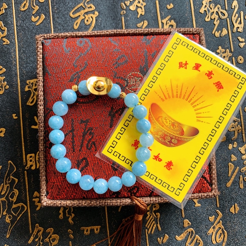 Vòng tay Aqua mix charm thỏi vàng tặng kim bài thần tài