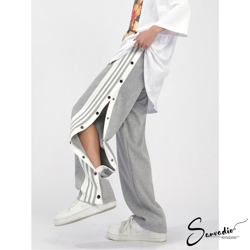 Quần ống suông nam SANVADO CÚC POLY Unisex phối ba sọc thể thao Basic nam nữ Oversize mùa hè phong cách đường phố QD46