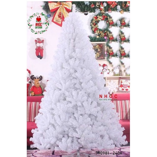 Cây thông noel màu trắng 2m - Cây cao cấp tán dày rộng và chắc chắn thảo lắp dể dàng