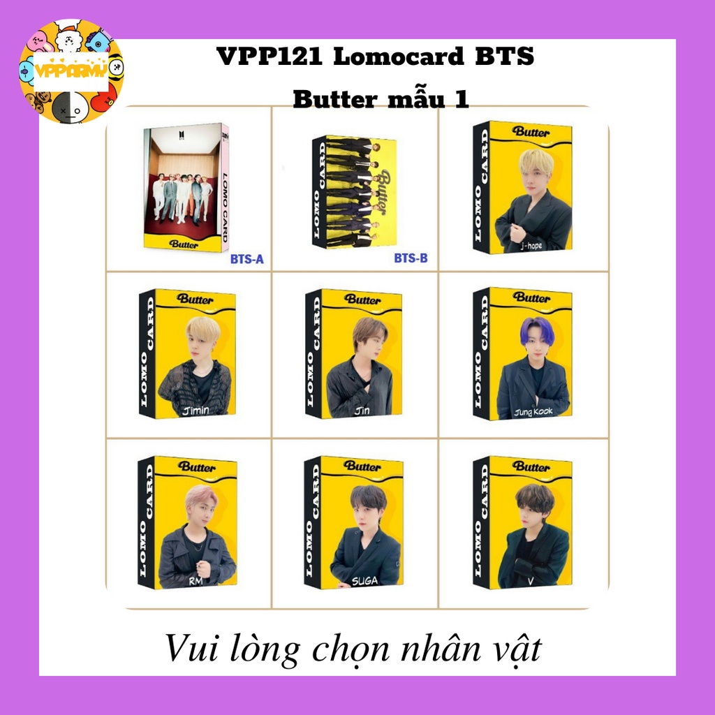 VPP121 Lomocard hình ảnh nhóm nhạc BTS  và thành viên Butter mẫu 1