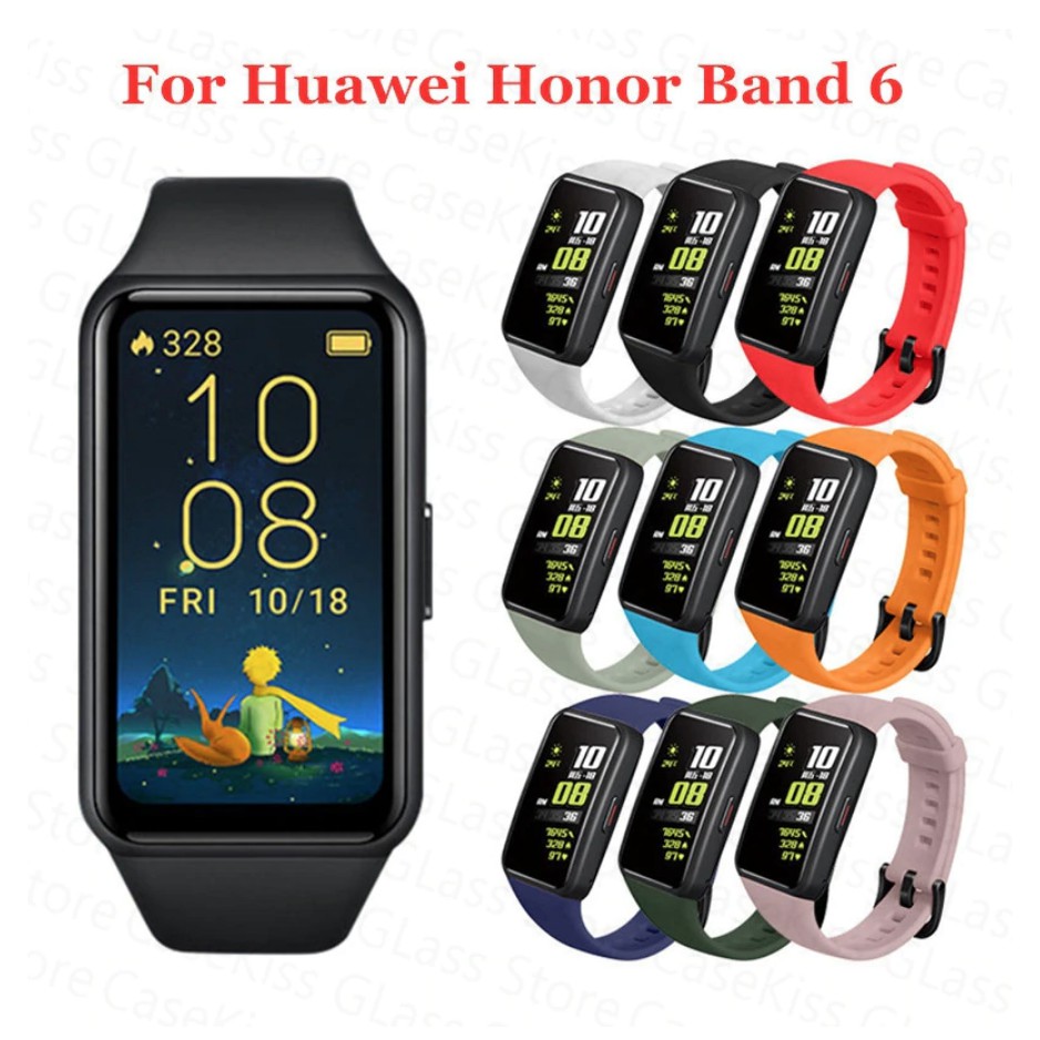 (SẵnVN) Huawei band 6 - Honor band 6 - Dây cao su màu / Dán màn hình full màn / Ốp viền chống va đập / Honor Band 4 &amp; 5