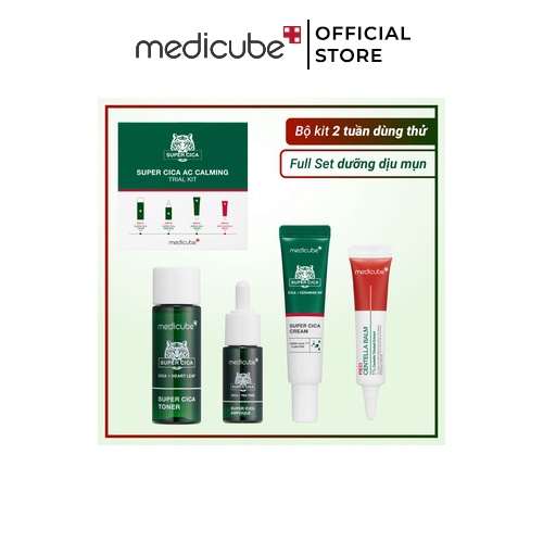 Full mini set dưỡng dịu mịn Super Cica AC Calming Trial Kit