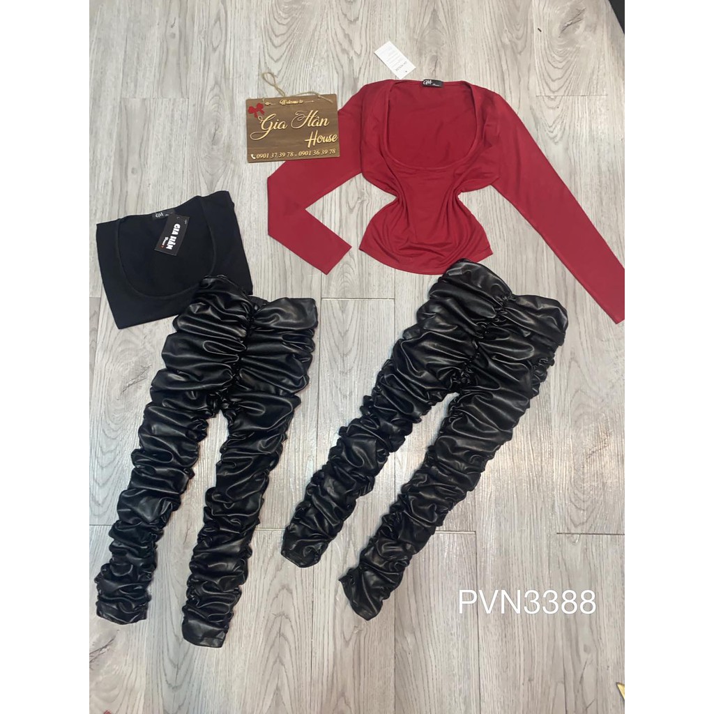 SET Áo + quần da lì