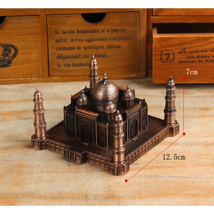 [12.5 x 12 x 7cm] Đền Taj Mahal thu nhỏ, bằng hợp kim sang trọng