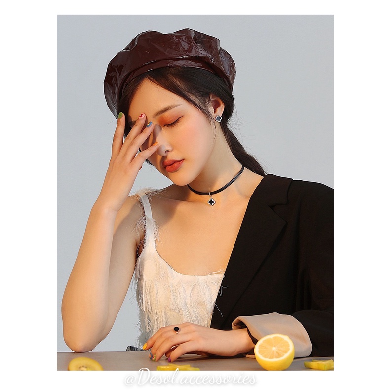 Khuyên tai, bông tai hoa nhí Black Littel Flower ER071 Desol.accessories