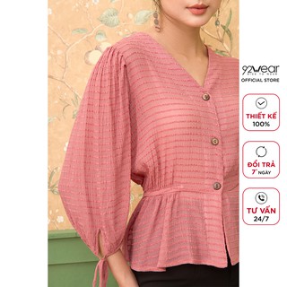 Áo sơ mi nữ dài tay buộc nơ tay ASA0289 92WEAR