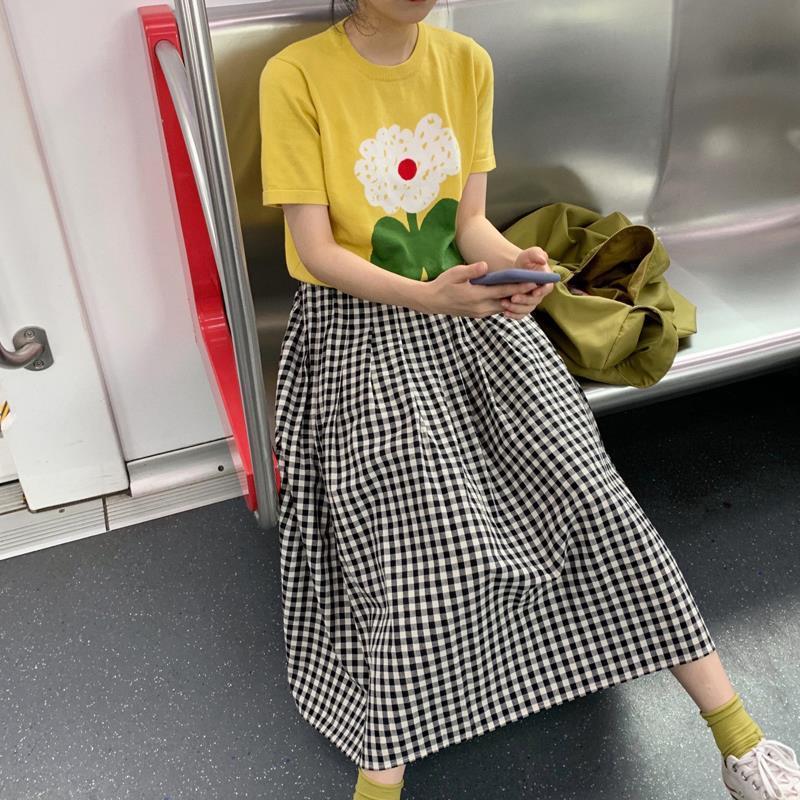 Chân Váy Dài Dáng Chữ A Họa Tiết Kẻ Sọc Thời Trang Hàn Quốc chân váy dài váy nữ đầm nữ chân váy midi chân váy dài váy bé gái