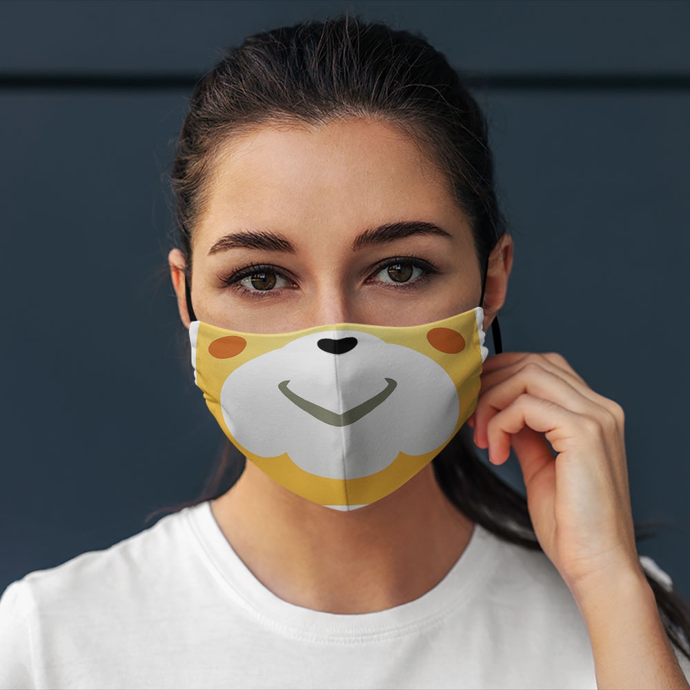 khẩu trang in 3d Dễ Thương_1225 CARTWELL chất liệu poly cotton 100%,  chống bụi in họa tiết 3d