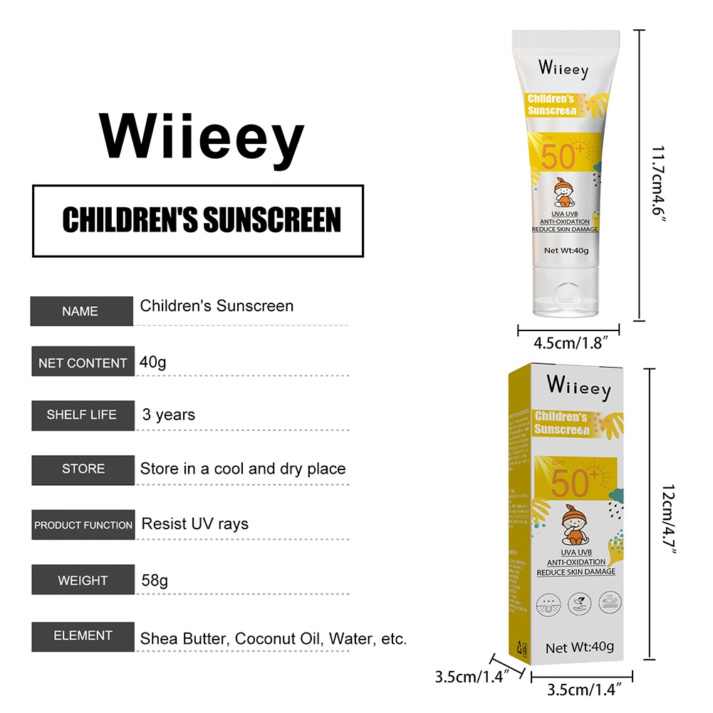 Kem chống nắng DIKALU SPF50+ làm trắng bảo vệ da dịu nhẹ không gây kích ứng cho bé sơ sinh và trẻ em