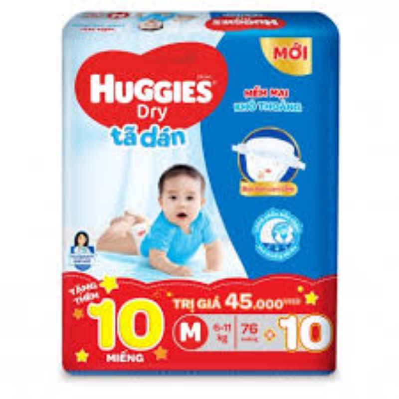 Tã dán Huggies M76, L68, XL 62 miếng