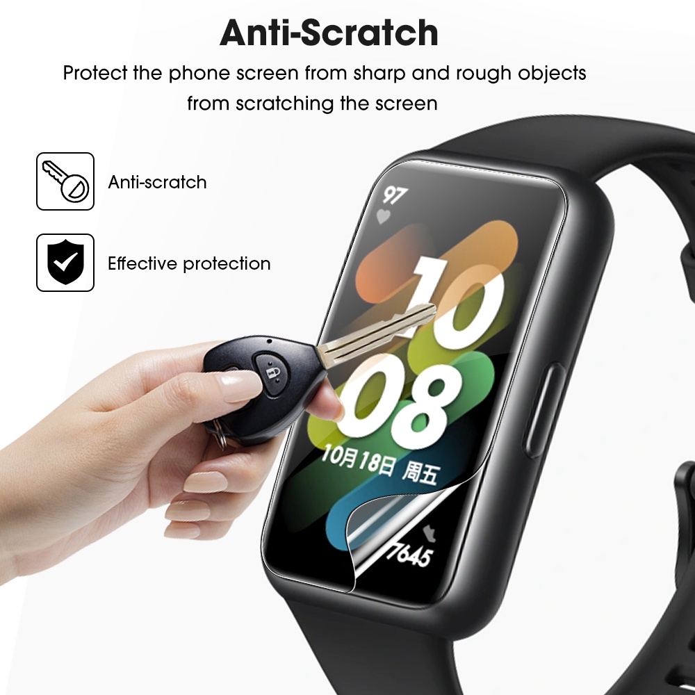 1 Miếng Dán Màn Hình HD Viền Cong 3D Bằng Hydrogel TPU Dẻo Chống Trầy Cho Huawei Band 7