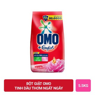 Bột giặt Omo hương Comfort tinh dầu thơm ngất ngây 5.5kg- Chính Hãng