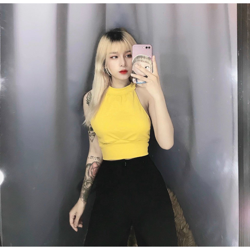 áo yếm croptop kiểu cột hở lưng sau