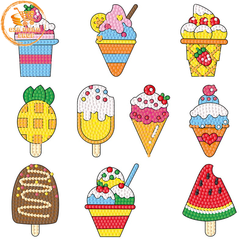 Tranh Đính Đá Mini Cho Bé Trai Bé Gái Tự Hoàn Thành Loại 12 Sticker - 10 Sticker - 8 Sticker - 6 Sticker DIY