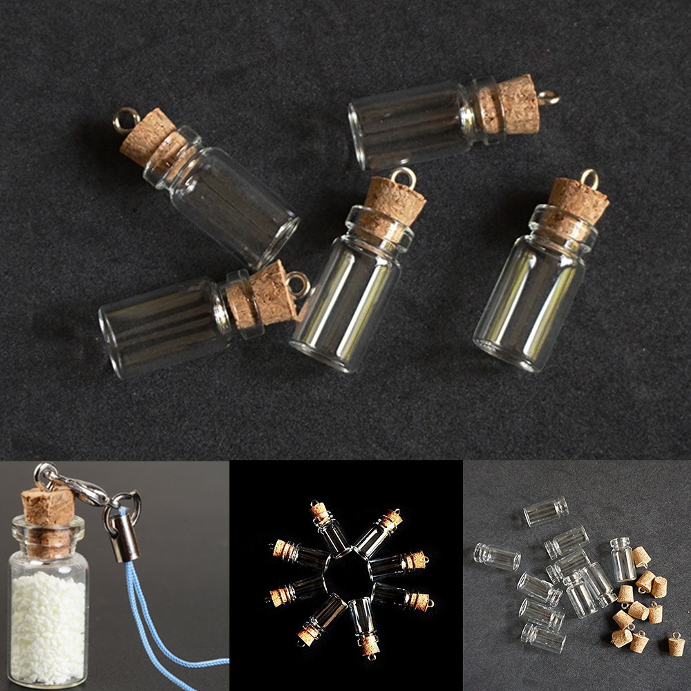 Set 5 Vòng cổ Mặt Kính Hình Lọ Nước Hoa Mini 1ml