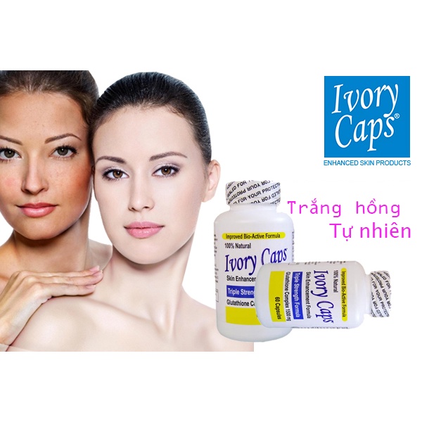 Viên Uống Hỗ Trợ Trắng Da Giảm Nám Ivory Caps Glutathione - Nội địa Mỹ - Trắng sáng tự nhiên