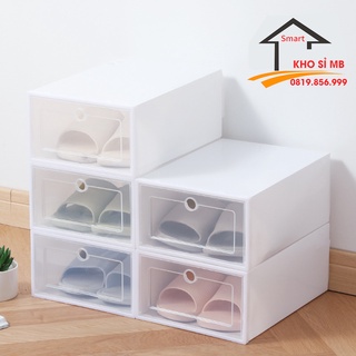 hộp đựng giày nắp trong suốt, hộp giày nhựa thông minh có thể xếp tầng giữ sạch giày dép, gọn gàng  kho sỉ mb