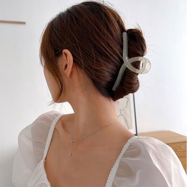 Kẹp Tóc Cỡ Lớn Màu Thạch Cao Cấp Cho Nữ