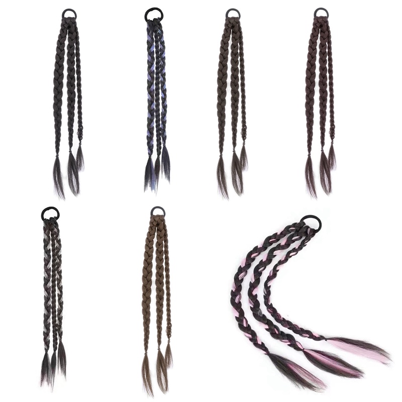 Bím Tóc Giả Dài Bện Sợi Tổng Hợp Co Giãn Dành Cho Nữ