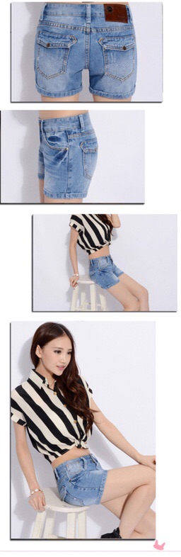 Quần short jean big size túi sau cài nút size lớn 65-100kg