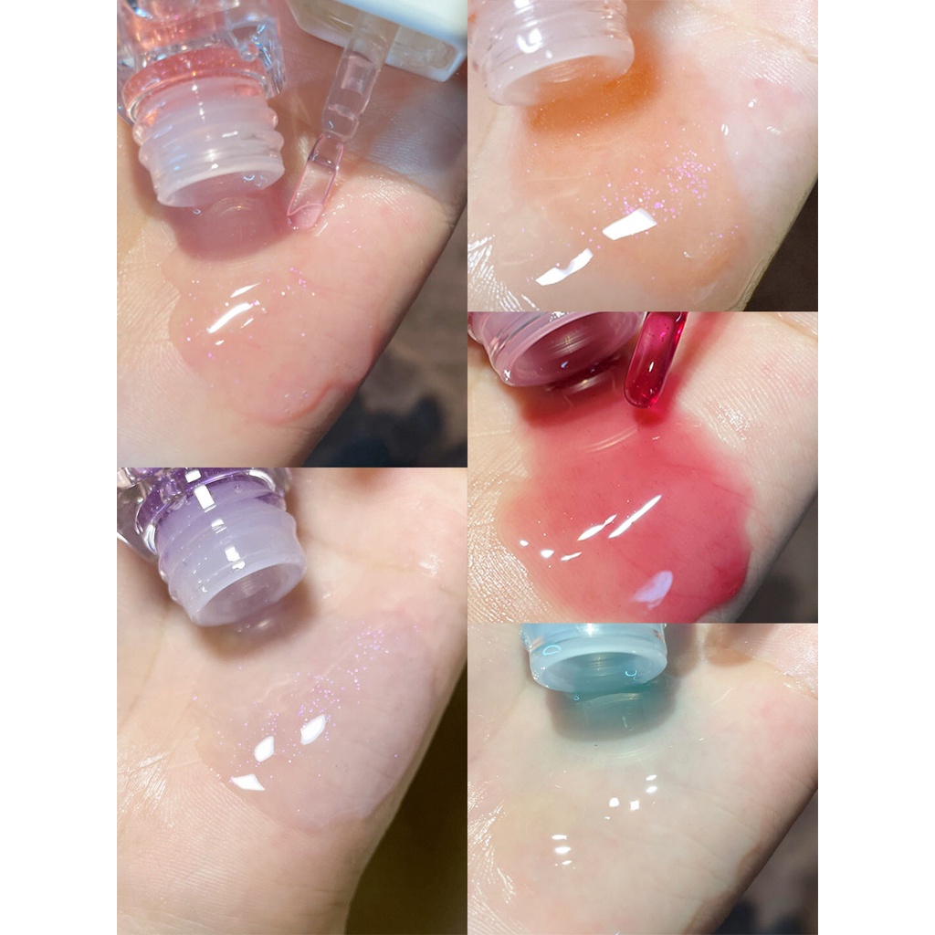 Cappuvini Son bóng trong suốt dưỡng ẩm không thấm nước thiết kế hình viên kẹo dễ thương