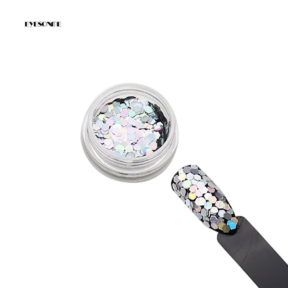 Set 4 hộp sequin lục giác dùng để đính trang trí móng nghệ thuật