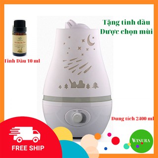 Máy phun sương tinh dầu💥tặng tinh dầu💥máy khuếch tán tinh dầu lớn 2400ml