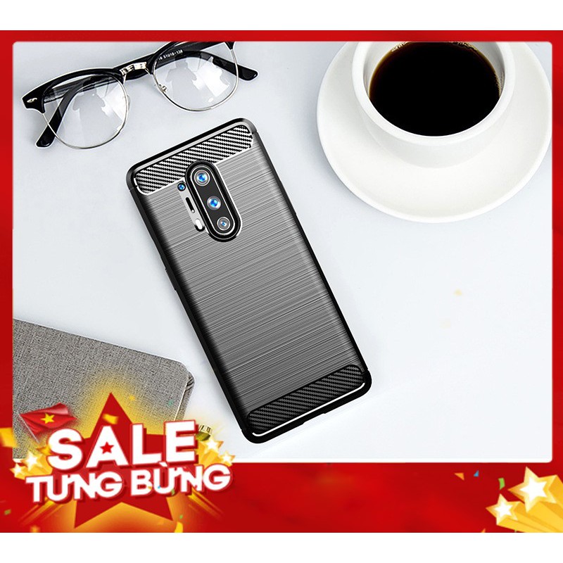 [SALE] Ốp lưng OnePlus 8 Pro ốp phay xước carbon vân kim cương chống shock, hấp thụ nhiệt cao cấp, chống bám vân tay