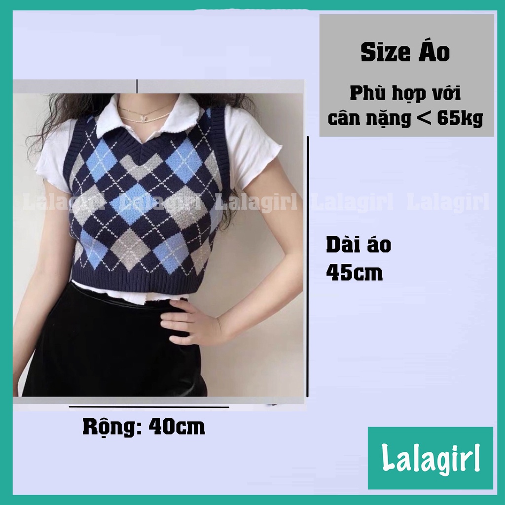Áo gile len nữ họa tiết caro nhiều màu