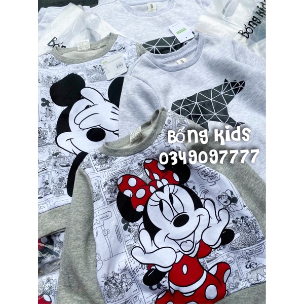 Bộ Nỉ Bé Trai &amp; Bé Gái Hoạ Tiết Delta