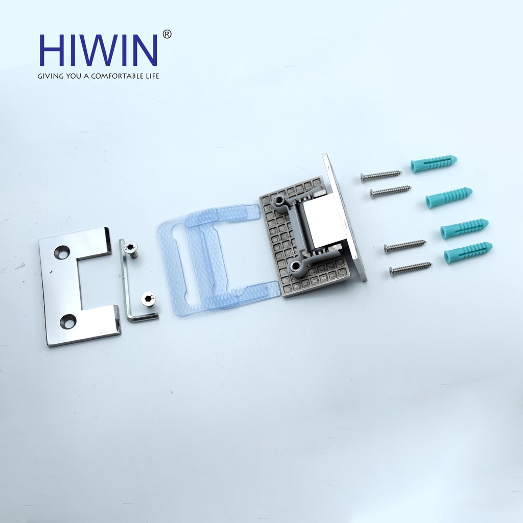 Bản lề cabin tắm 90 độ kính - tường cạnh thẳng inox 304 Hiwin HG-009 (dày 5mm)