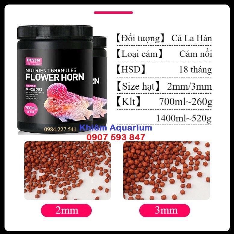 ]Thức ăn cá la hán lên đầu màu châu cao cấp BESSN cao cấp 260g