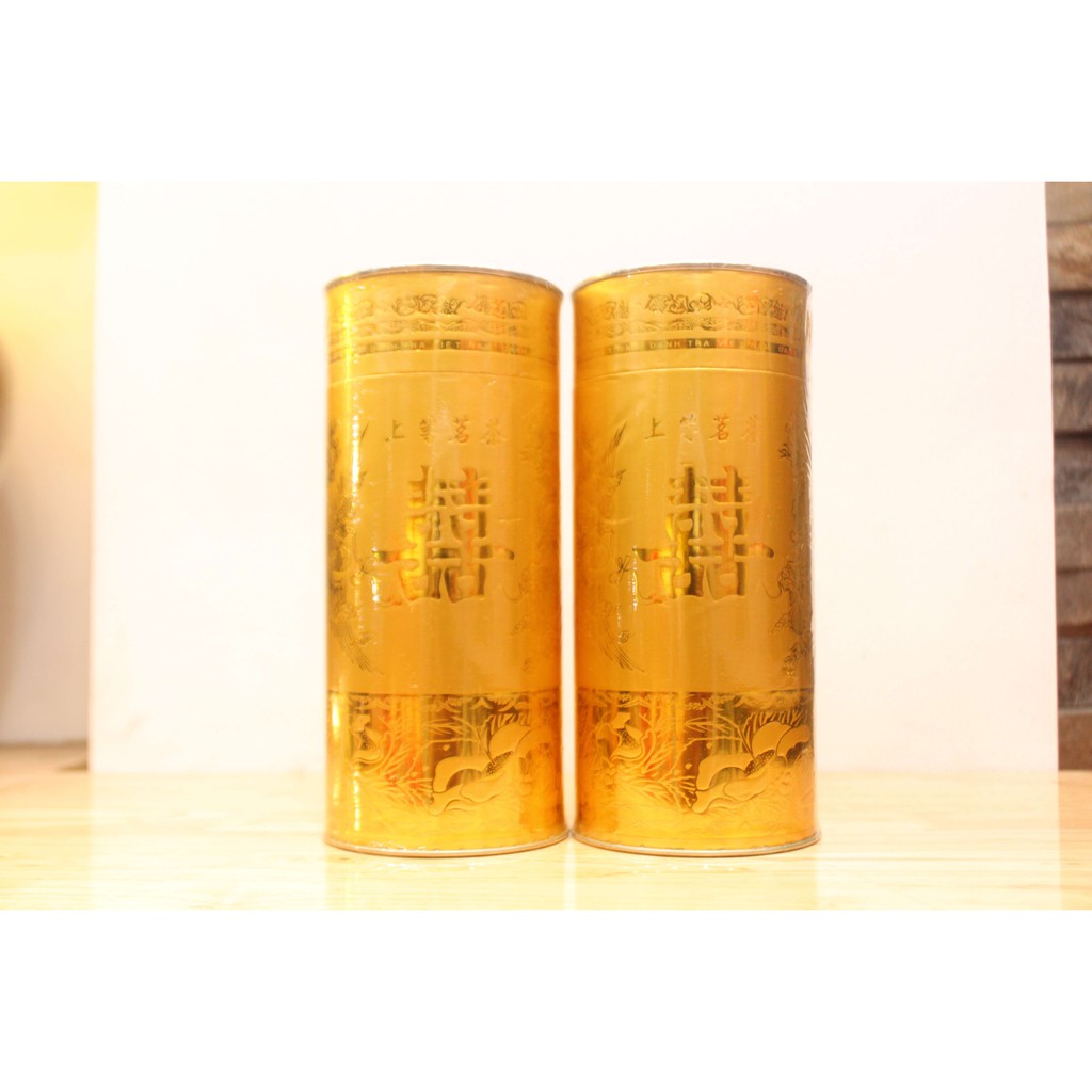 Cặp Trà cưới SONG HỶ màu Gold có sẵn trà (trà lài 100g) | BigBuy360 - bigbuy360.vn