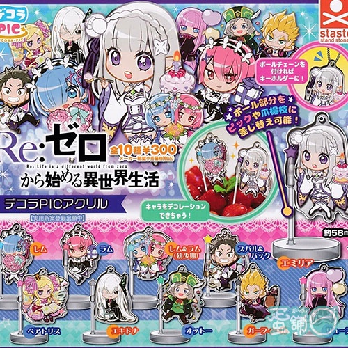 Đồ chơi Gacha móc khóa mô hình Re:ZeRo có đế 6cm cập nhật thường xuyên HIMECHAN