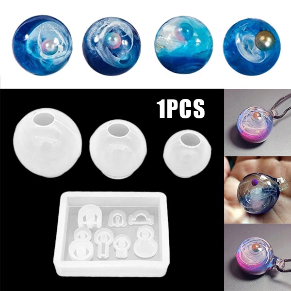 Khuôn silicone hình quả cầu dùng làm mặt dây chuyền tiện lợi