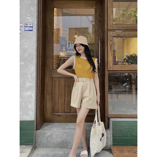 Áo Tanktop len viền màu