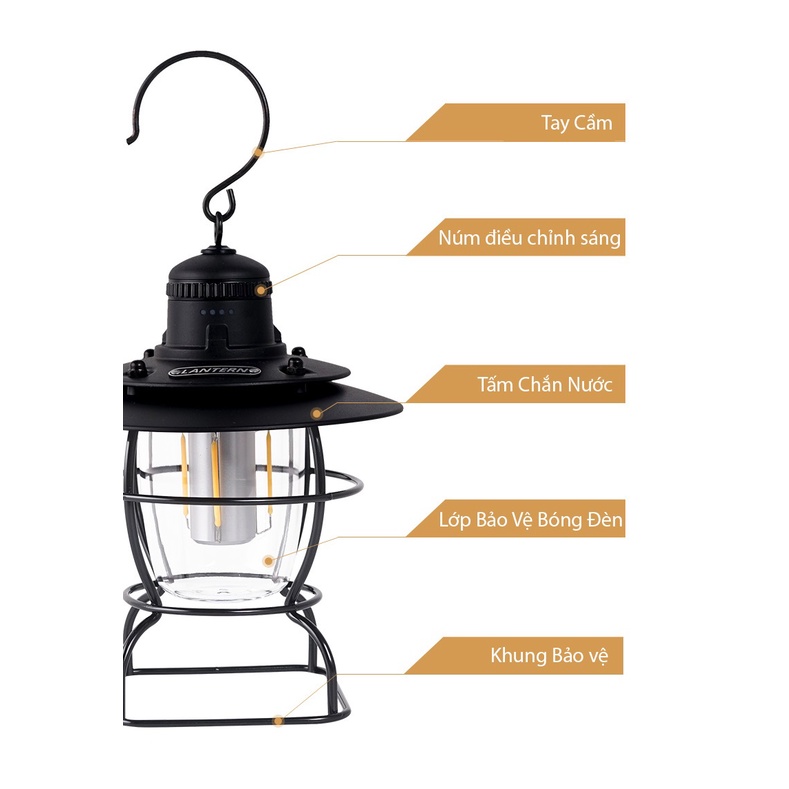 Đèn bão, đèn led camping cắm trại kết hợp trang trí 3 chế độ sáng.