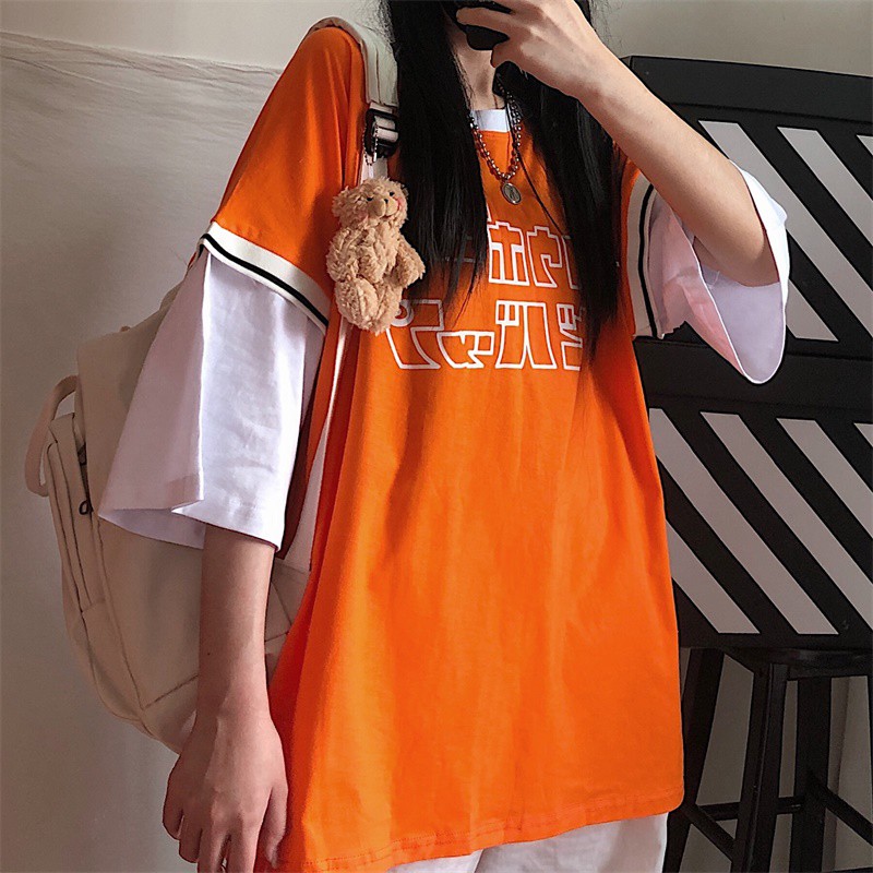 Áo Thun Ngắn Tay Giả Nhiều Lớp Phong Cách Retro Nhật Bản | BigBuy360 - bigbuy360.vn