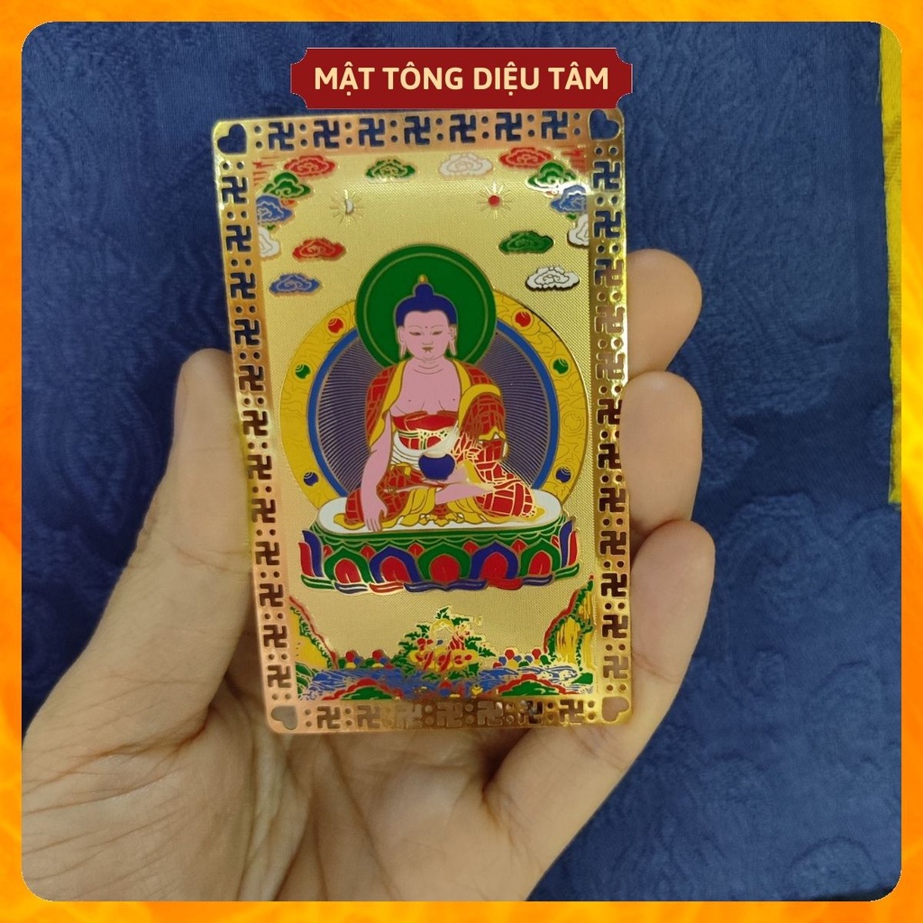 Miếng kinh tượng Phật Thích Ca - Thẻ bài Phật Mật Tông đã gia trì