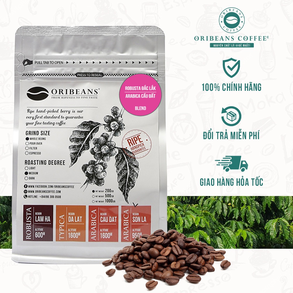 Cà phê Blend Robusta - Arabica nguyên chất rang xay chuẩn hương Caramel chocolate từ ORIBEANS Coffee | BigBuy360 - bigbuy360.vn