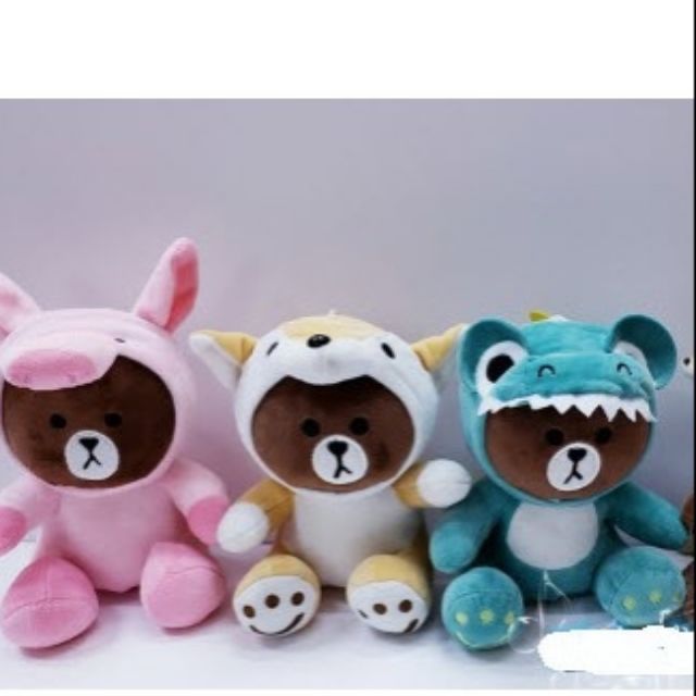 Gấu Line Cosplay Mặc Ao Thu Gấu Brown Cosplay Mặc Ao Thu 20cm