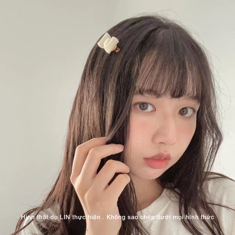 Cột Tóc Kẹp Tóc Nhựa Hình Nơ Màu Cafe LIN