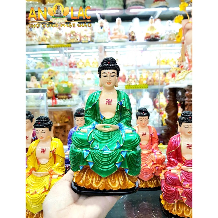 Bộ tượng 7 vị Quang Vương Như Lai Ngồi Poly Vẽ Màu 20cm BS ( có bán lẻ 1 tượng )