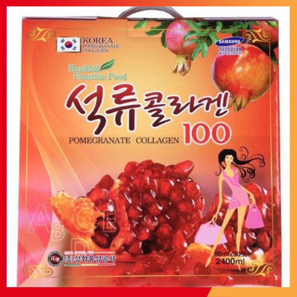 [Freeship] Nước Lựu Collagen Kanghwa Hàn Quốc hộp 30 gói* 80ml