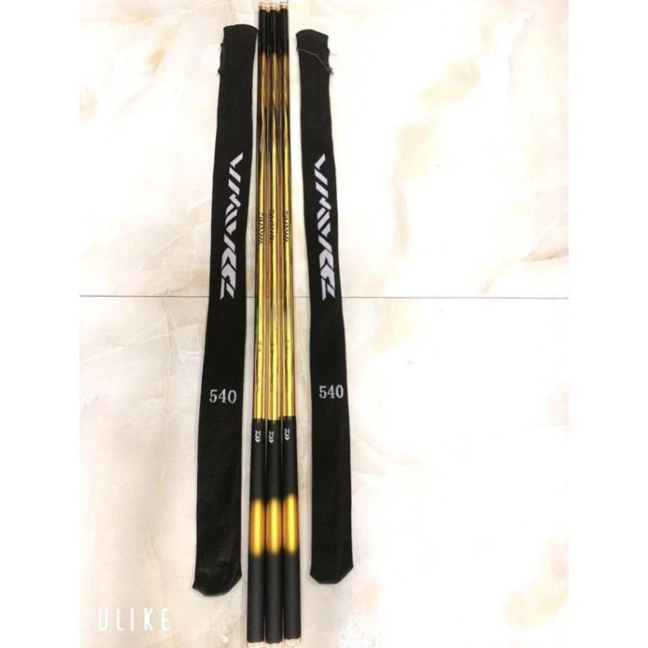 CẦN CÂU TAY ĐỘ CỨNG 6H DAIWA MÀU VÀNG SIÊU ĐẸP ( TẶNG CƯỚC 100M CỦA NHẬT ) CẦN CÂU ĐÀI CACBON  3m6-6