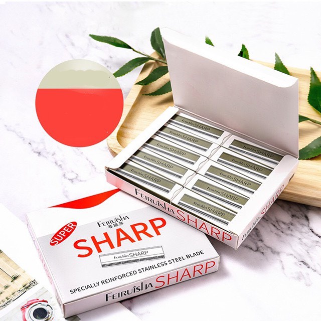 Bộ 10 lưỡi dao cạo lông mày kim loại tiện lợi chính hãng