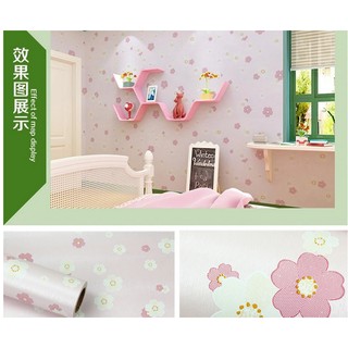 Decal giấy dán tường hoa mai hồng