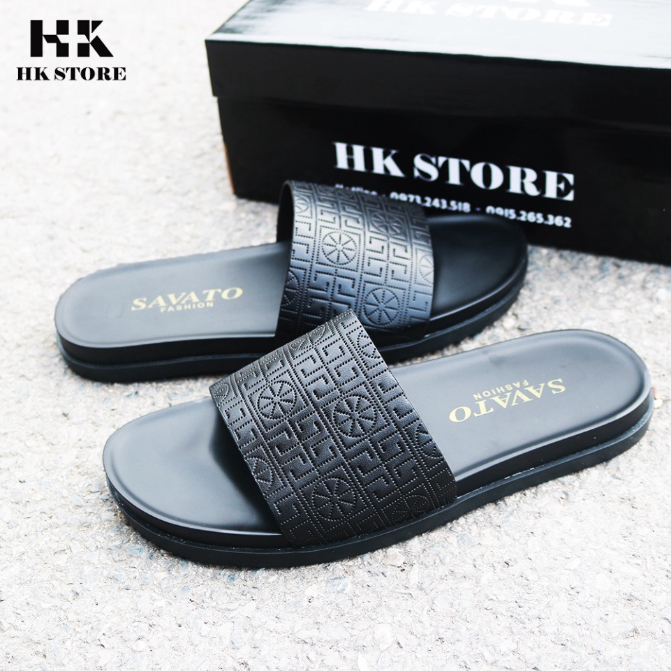 Dép nam da xịn - kiểu dáng nhẹ nhàng dễ sử dụng cực êm chân - hàng chính hãng HK.STORE da xịn bảo hành 12 tháng.